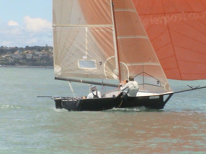 Patience in light airs, Little Bus (Chris Reid and Ben de Fluter) - 12ft Skiff Interdominion Selection Trials © Eddie Markey